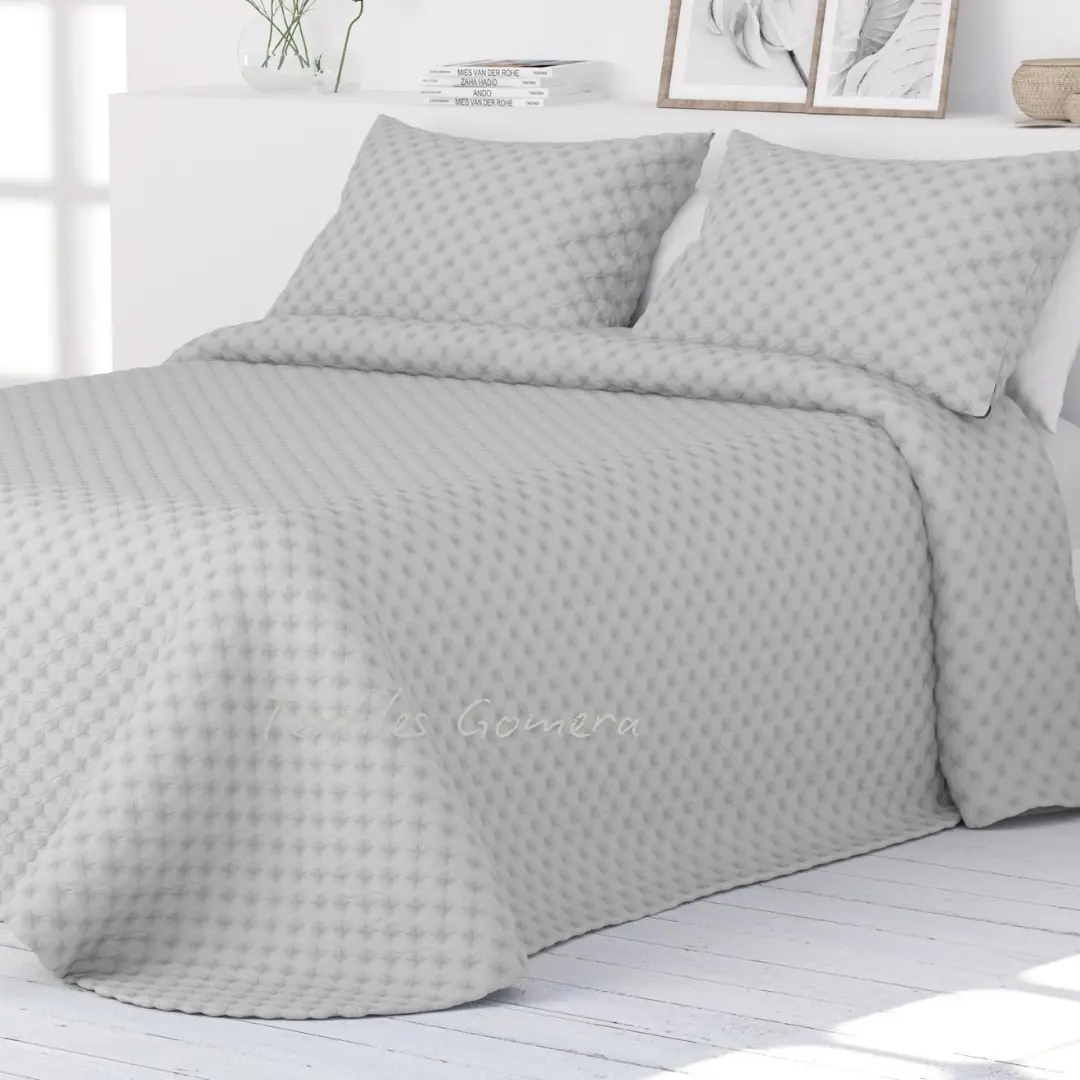 Colcha Bouti Lavada Santorini Gris 2 Colcha Bouti Lavada Santorini Gris