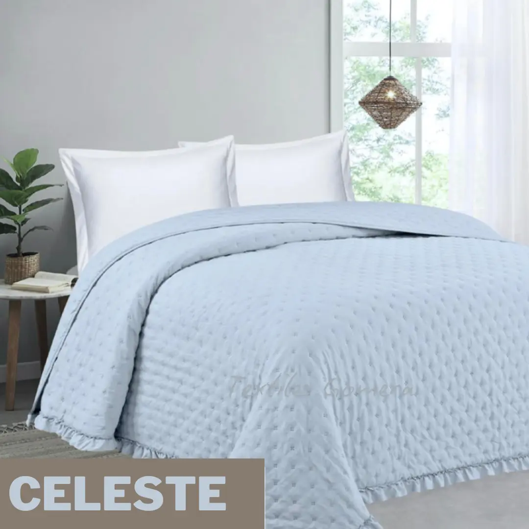 Colcha bouti volante Ibiza celeste 1 Colcha bouti volante Ibiza celeste
