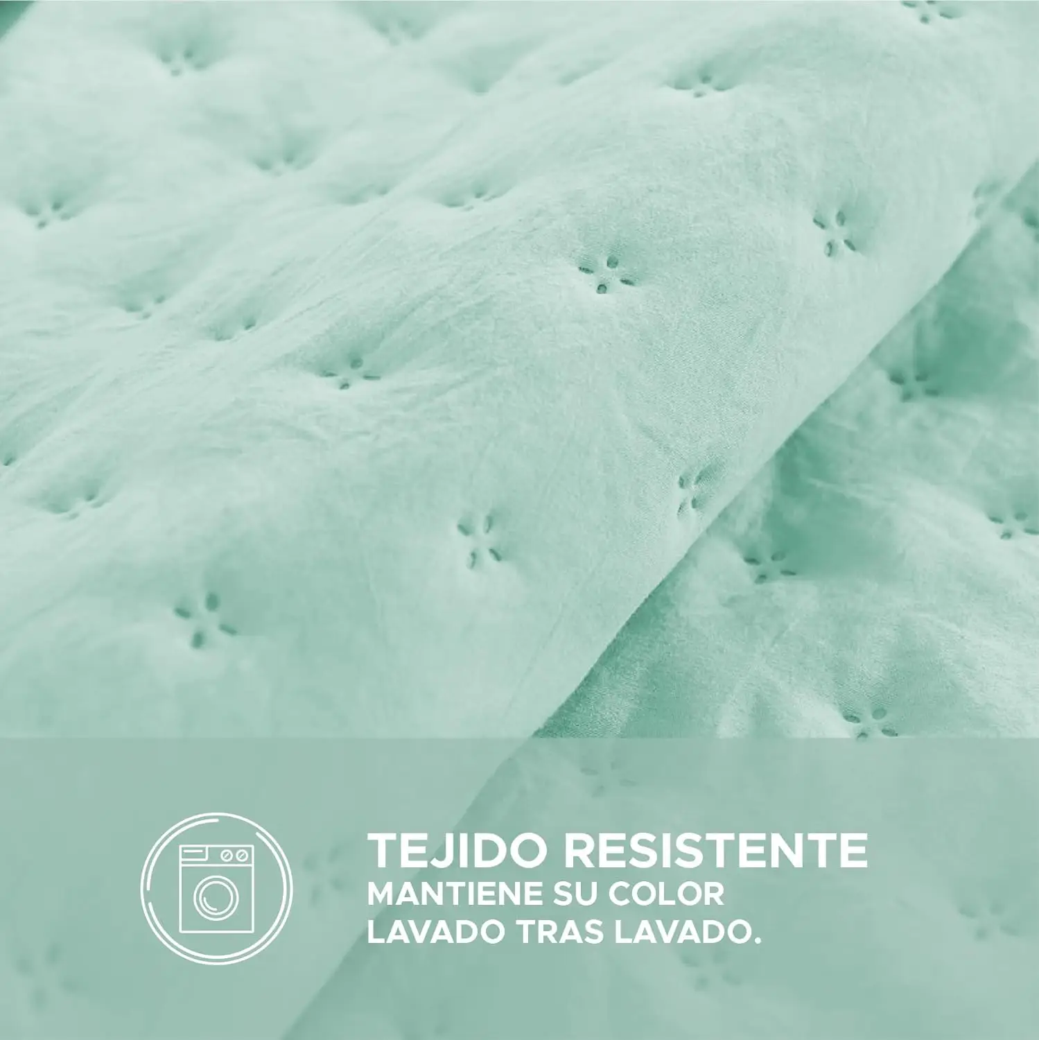 Colcha con Volante Marina aqua – Elegancia y frescura para tu dormitorio 4 Colcha con Volante Marina aqua – Elegancia y frescura para tu dormitorio - Imagen 4