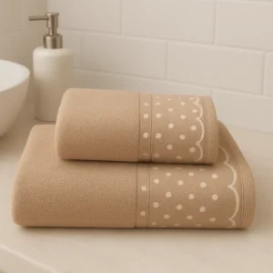 Toalla Algodón Topos Beige