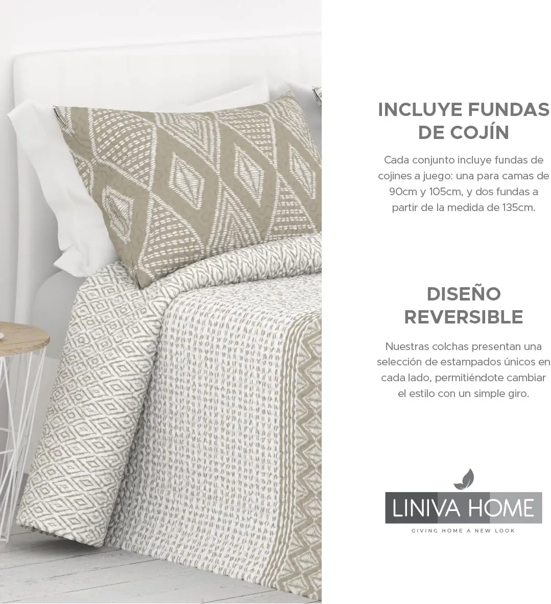 Colcha Reversible Boho beige 4 Colcha Reversible Boho beige - Imagen 4
