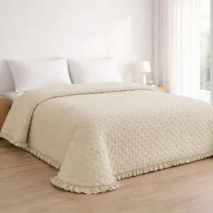 Colcha stonewash volante Novara lino