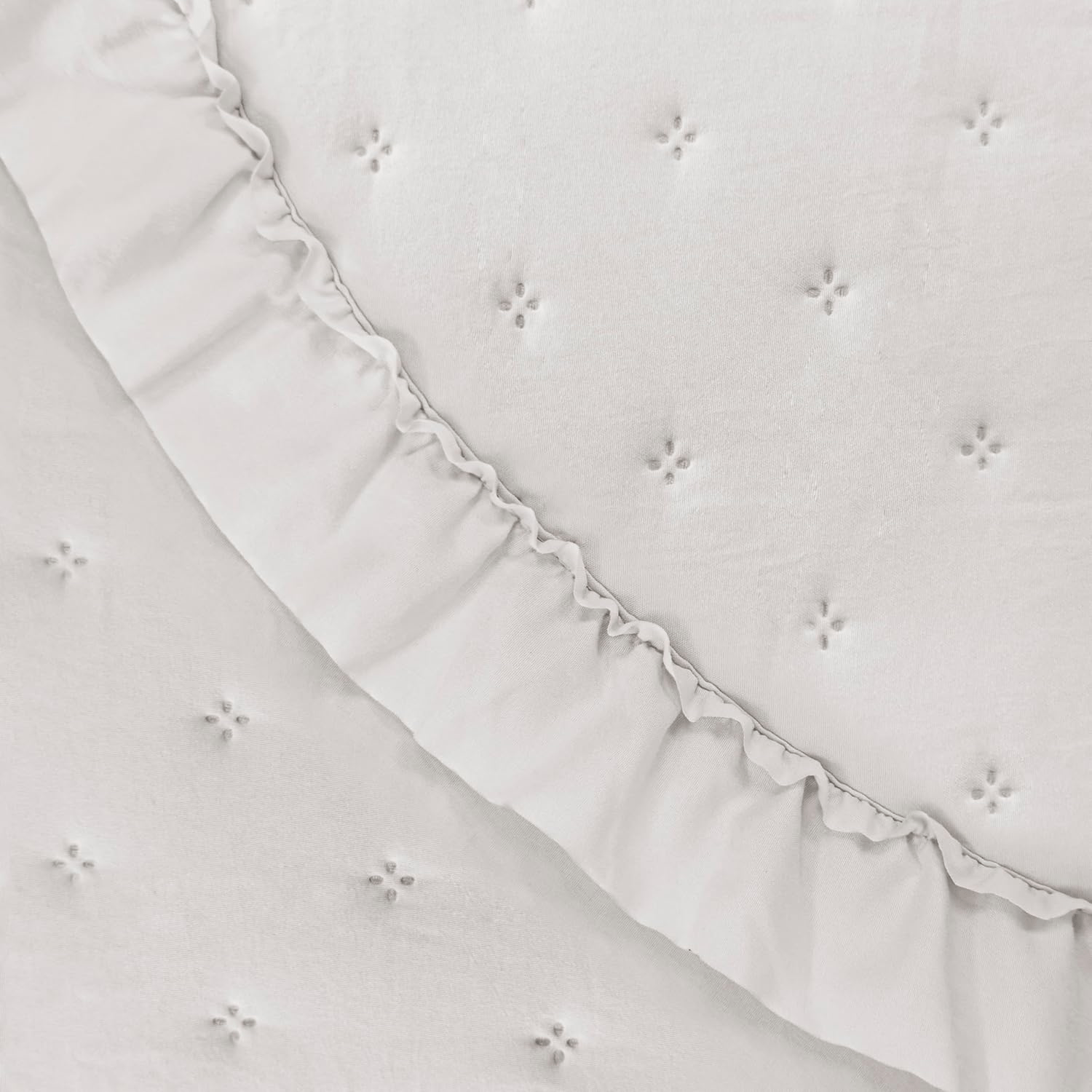 Colcha stonewash volante Novara beige 2 Colcha stonewash volante Novara beige - Imagen 2
