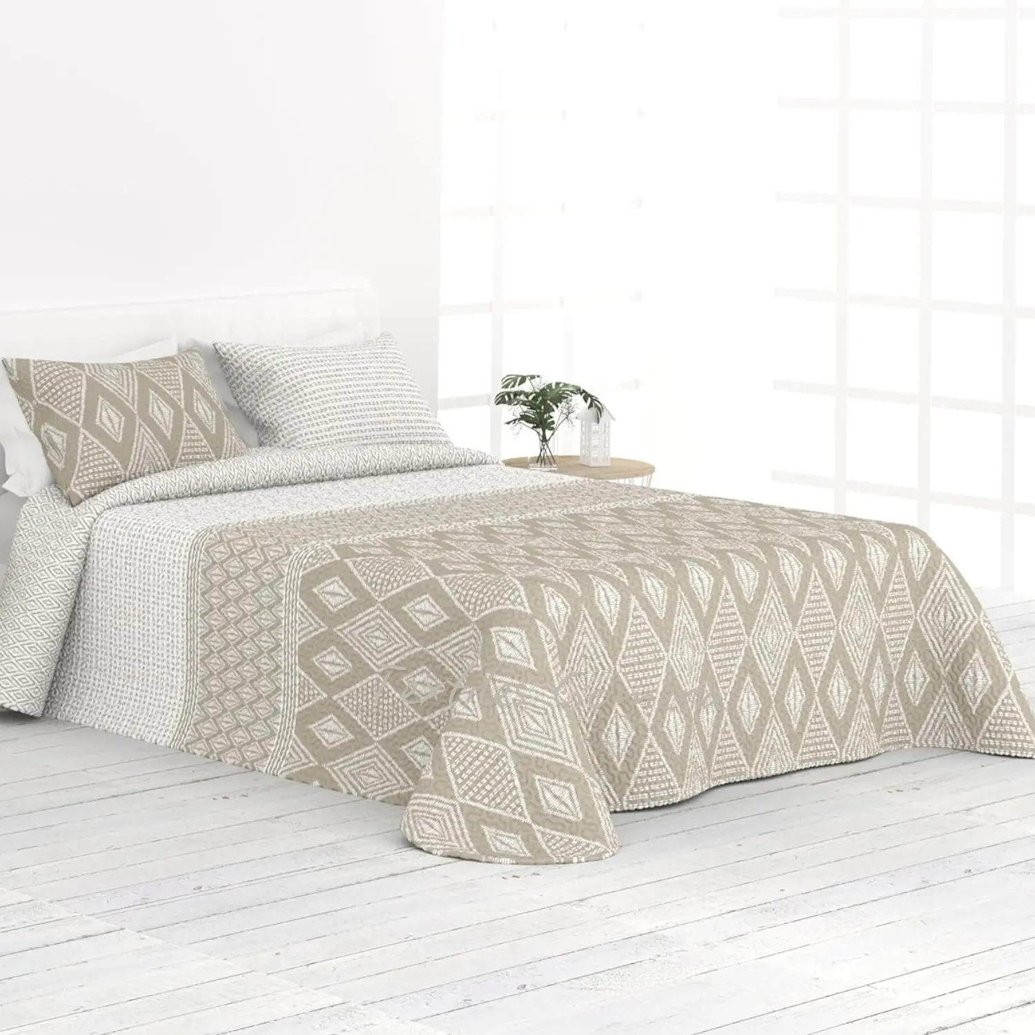 Colcha Reversible Boho beige 2 Colcha Reversible Boho beige