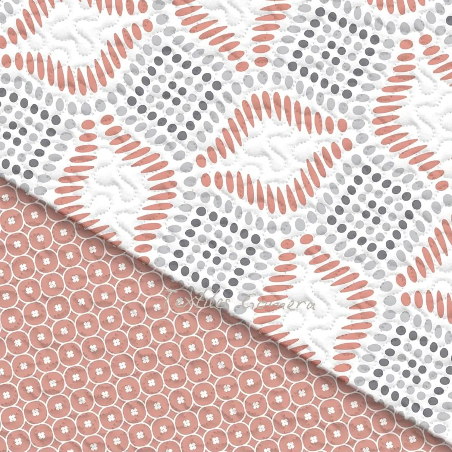Colcha Reversible Azulejo rosa 3 Colcha Reversible Azulejo rosa - Imagen 3