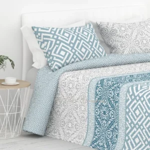 Colcha Reversible Mandala aqua