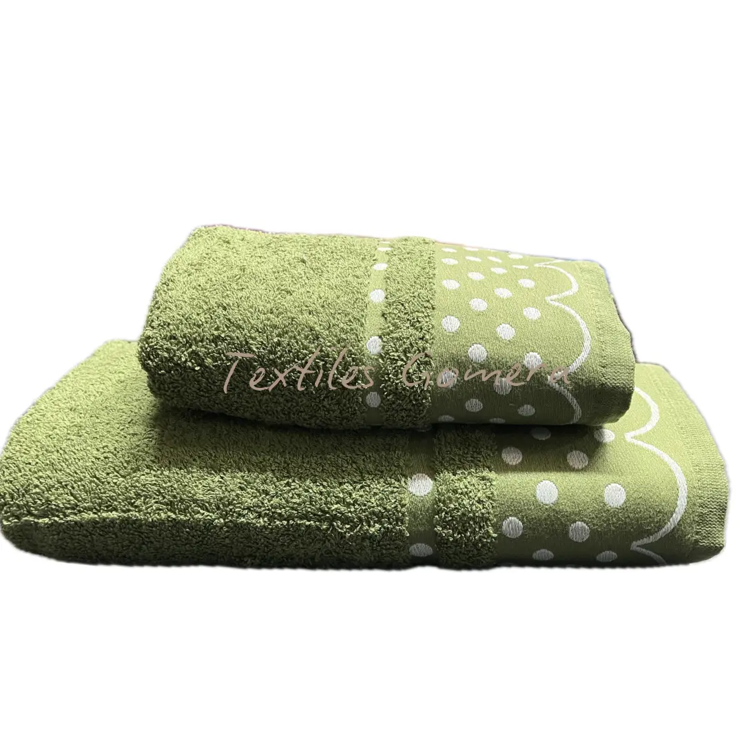 Toalla Algodón Topos verde 2 Toalla Algodón Topos verde