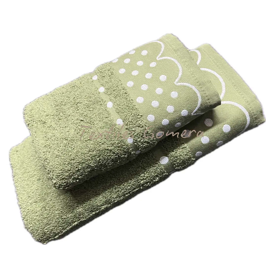 Toalla Algodón Topos verde 3 Toalla Algodón Topos verde