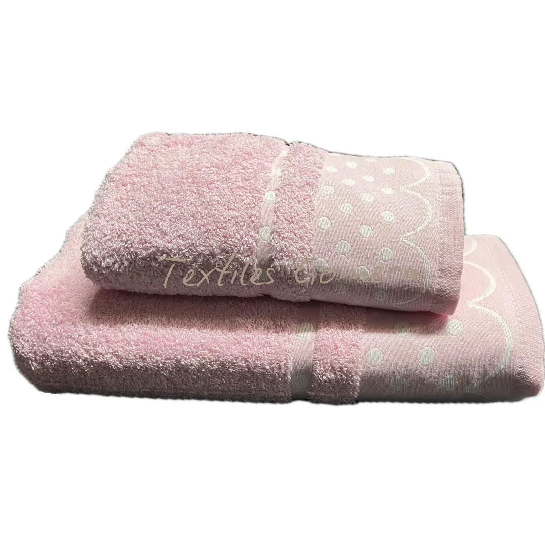 Toalla Algodón Topos rosa 2 Toalla Algodón Topos rosa