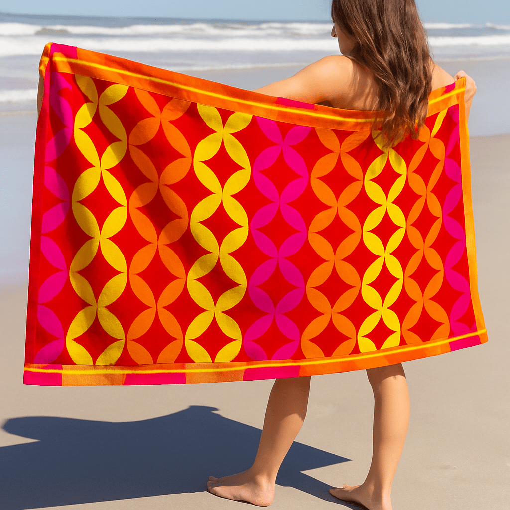 Toalla de Playa Rombos – 100% Algodón Egipcio | Extra Suave, Absorbente y de Gran Tamaño 2 Toalla de Playa Rombos – 100% Algodón Egipcio | Extra Suave, Absorbente y de Gran Tamaño - Imagen 2