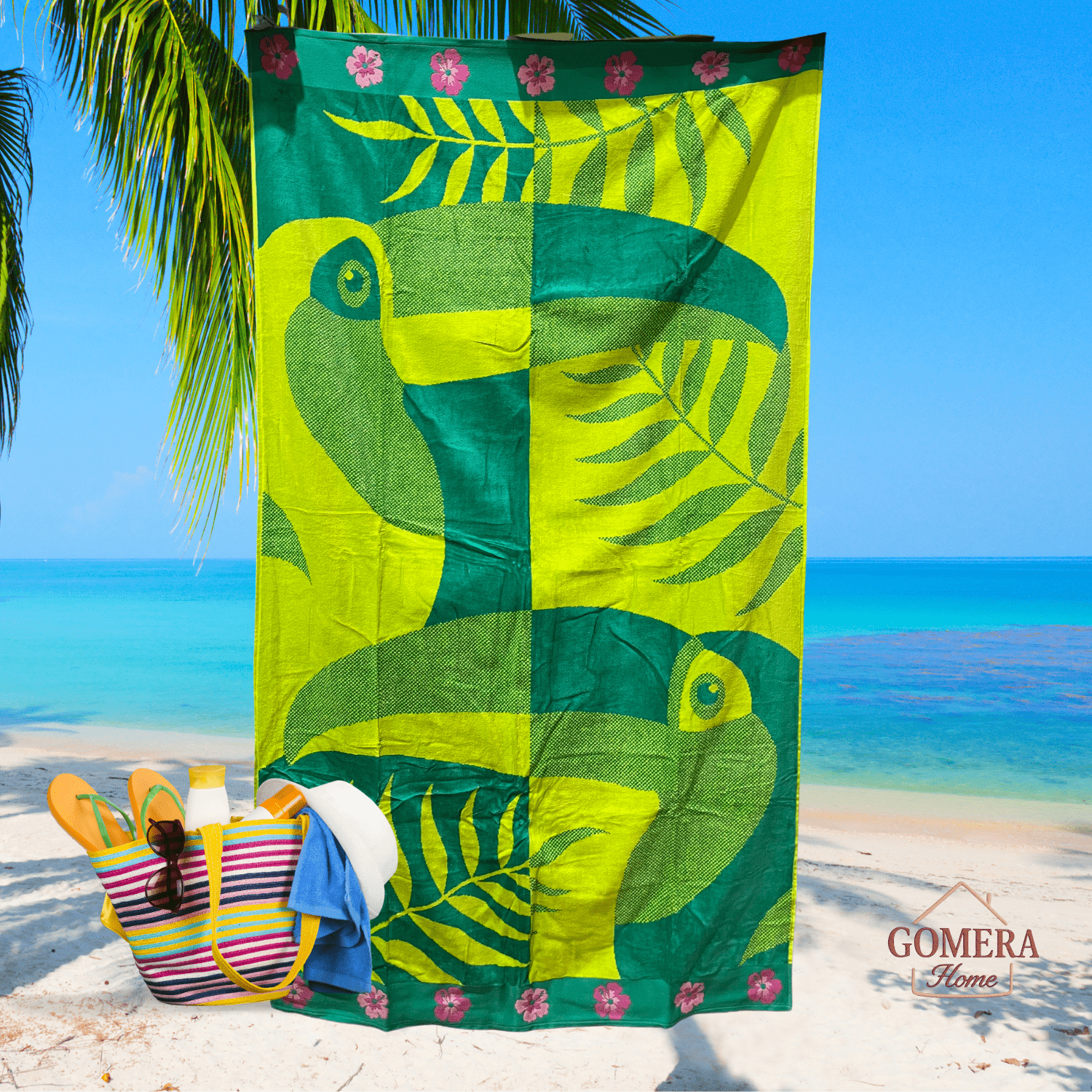 Toalla de Playa XXL Tucan – 100% Algodón | Extra Suave, Absorbente y de Gran Tamaño 1 Toalla de Playa XXL Tucan