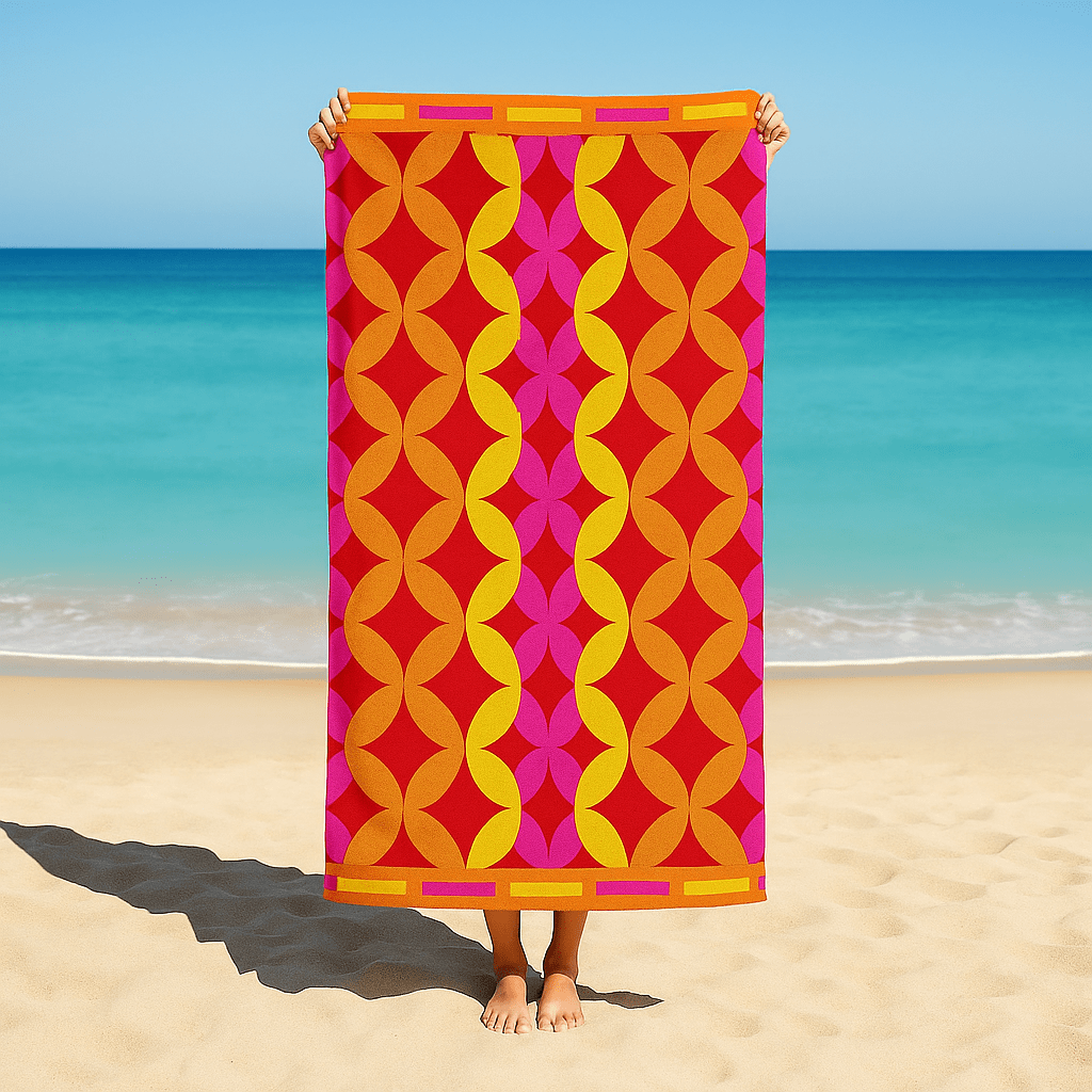 Toalla de Playa Rombos – 100% Algodón Egipcio | Extra Suave, Absorbente y de Gran Tamaño 1 Toalla de Playa Rombos