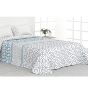Colcha barata reversible Zahara azul