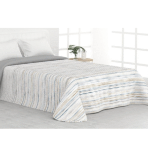 Colcha barata reversible Coín gris