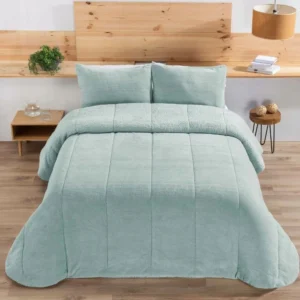 Edredón Sherpa Riso verde de Manterol – Confort, Estilo y Calidez en Cada Noche