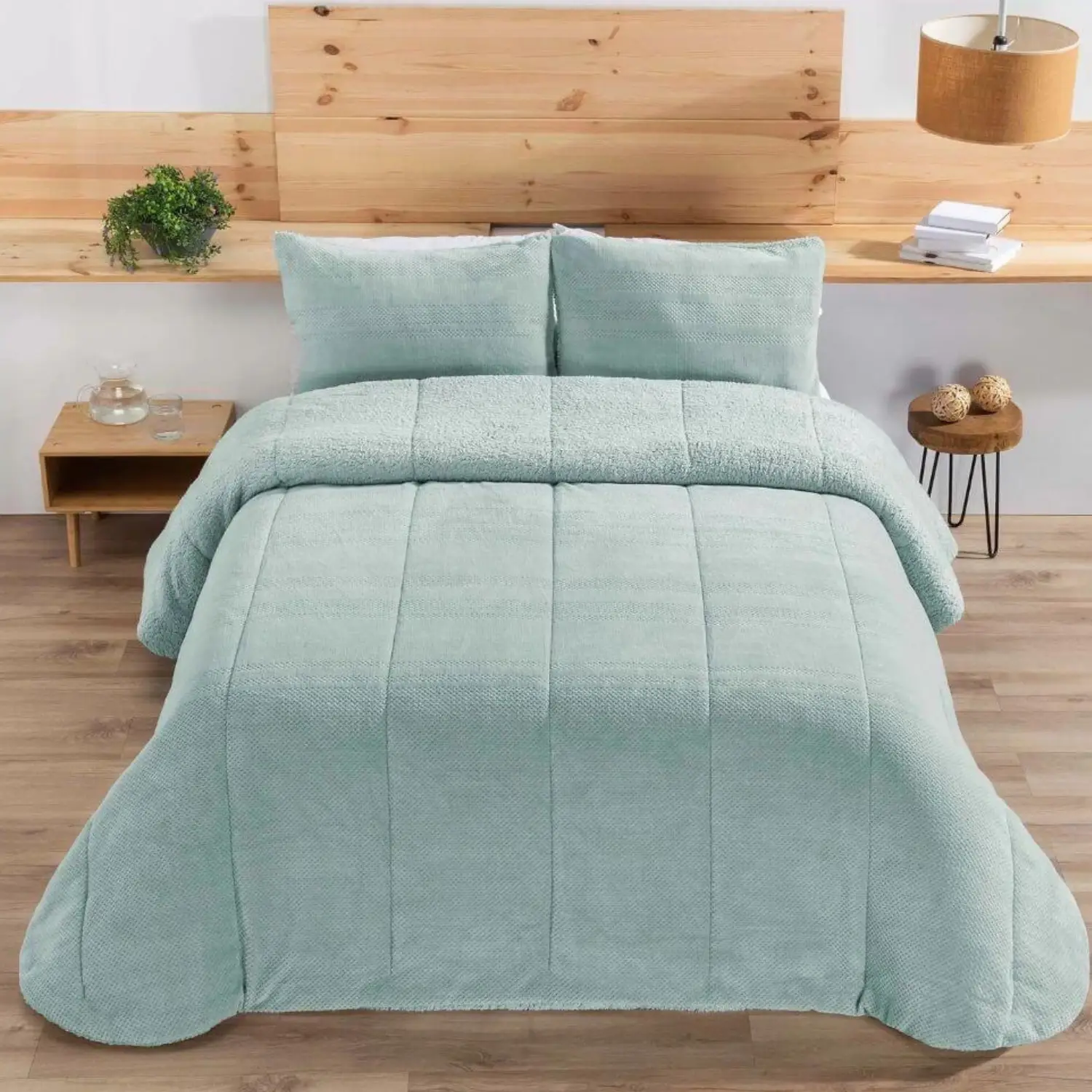 Edredón Sherpa Riso verde de Manterol – Confort, Estilo y Calidez en Cada Noche 1 Edredón Sherpa Riso verde de Manterol – Confort, Estilo y Calidez en Cada Noche