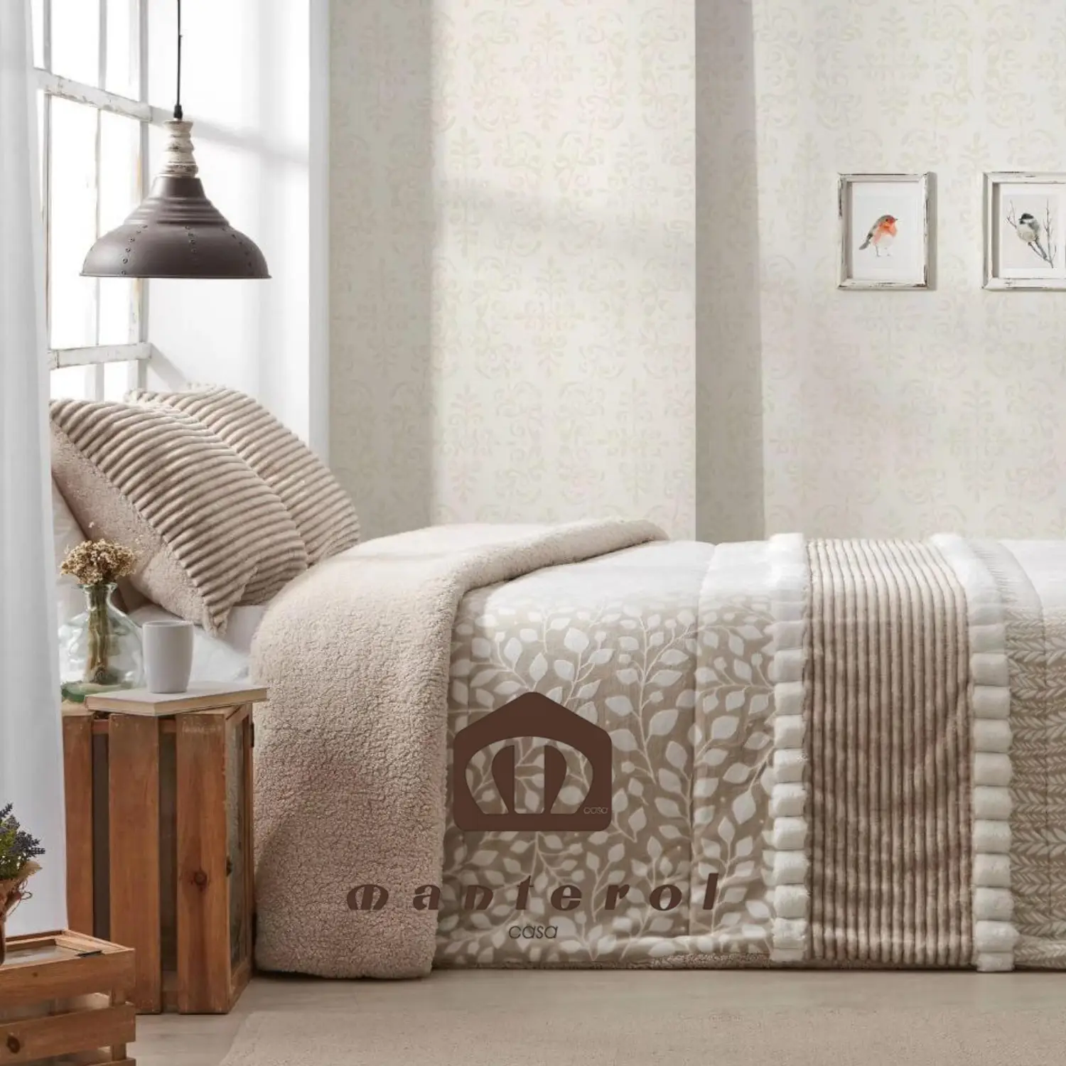 Edredón Sherpa Doko beige de Manterol – Relieves que Encantan 1 Edredón sherpa Doko beige