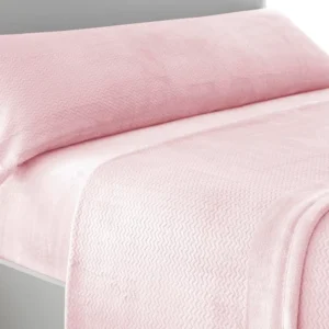 Sábana coralina jacquard Loren rosa