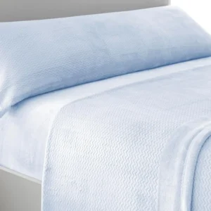 Sábana coralina jacquard Loren azul
