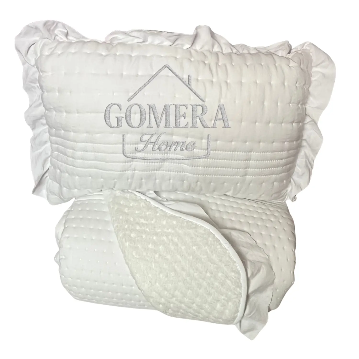 Edredón Sherpa Peña Blanco con Volante 2 Edredón Sherpa Peña Blanco con Volante - Imagen 2