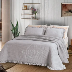Edredón Sherpa Peña Gris con Volante