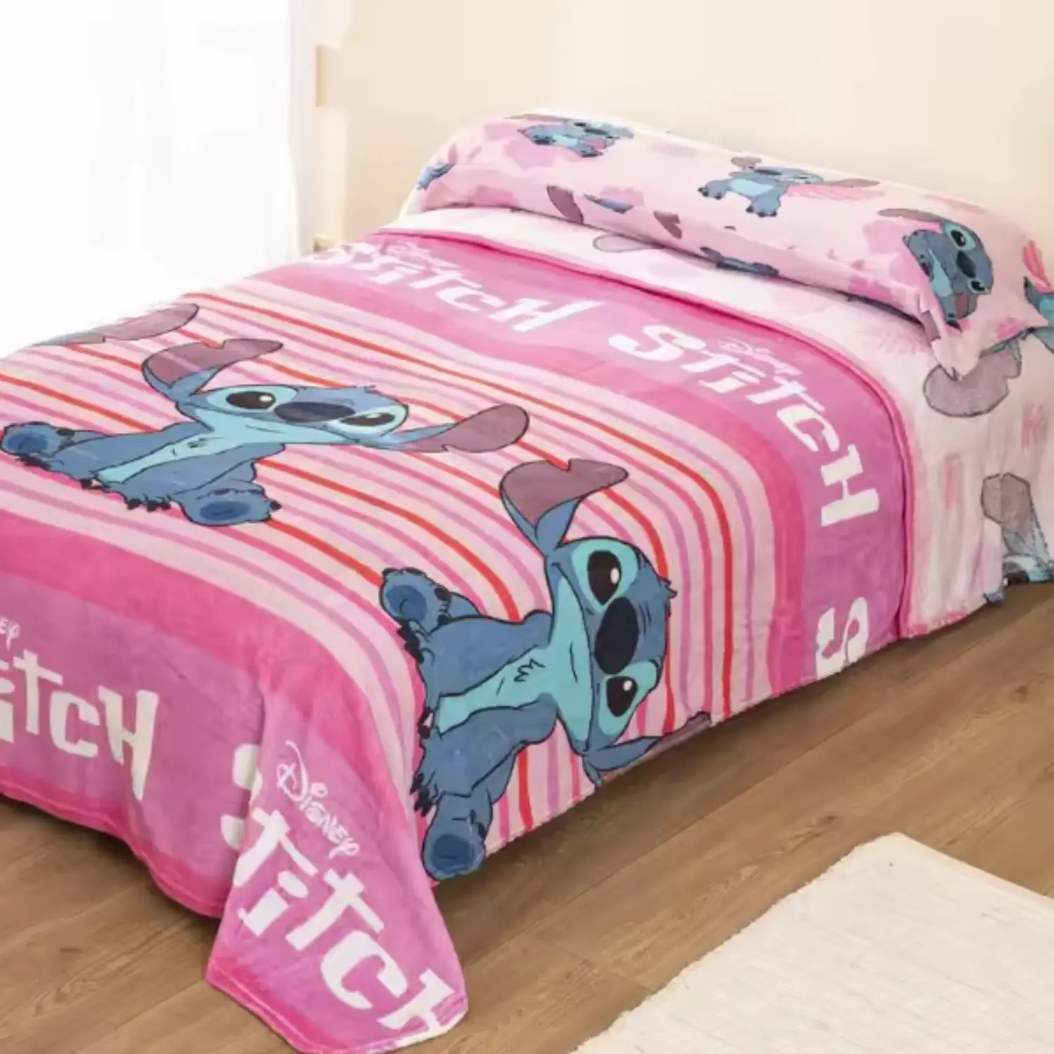 Sábanas infantil Coralina Stitch rosa 1 Sábanas infantil Coralina Stitch rosa