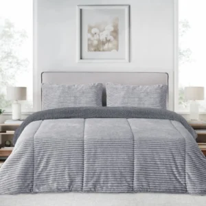 Edredón Comfort Sherpa Melange gris Victorio & Lucchino