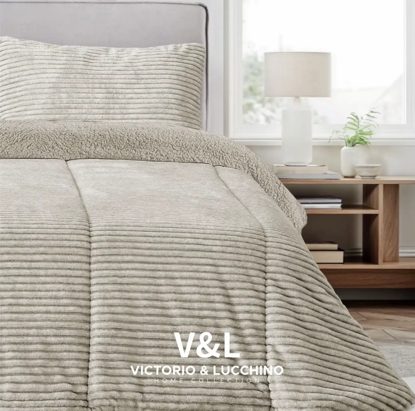 Edredón Comfort Sherpa Melange Beige Victorio & Lucchino 2 Edredón Comfort Sherpa Melange Beige Victorio & Lucchino