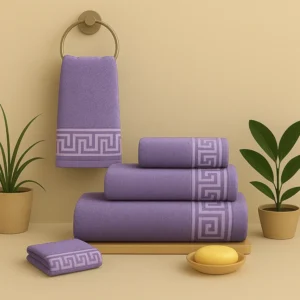 Juego de toallas Guadalupe morada
