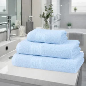 Toallas de baño premium celeste
