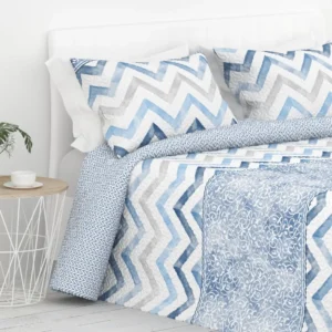 Colcha Reversible Acuarela azul