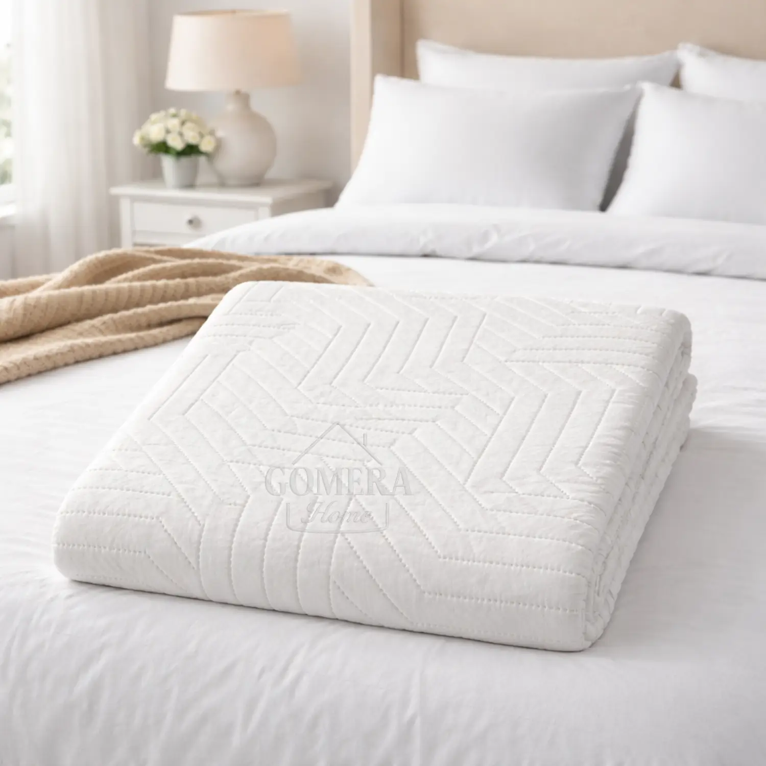 Colcha Barata Lisa Vernia blanca – Ligera, elegante y económica para tu dormitorio 4 Colcha Barata Lisa Vernia blanca – Ligera, elegante y económica para tu dormitorio - Imagen 4