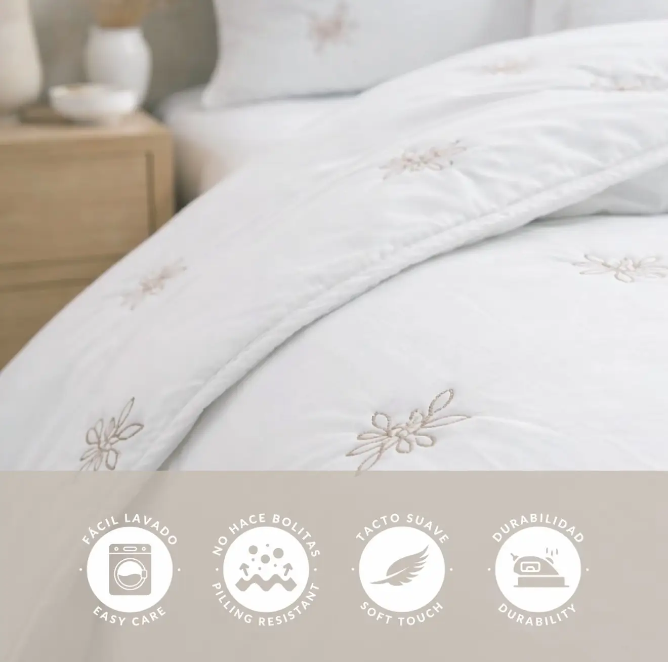 Colcha Bouti Bordada Luciana – Elegancia ligera y confort para tu dormitorio 4 Colcha Bouti Bordada Luciana – Elegancia ligera y confort para tu dormitorio - Imagen 4