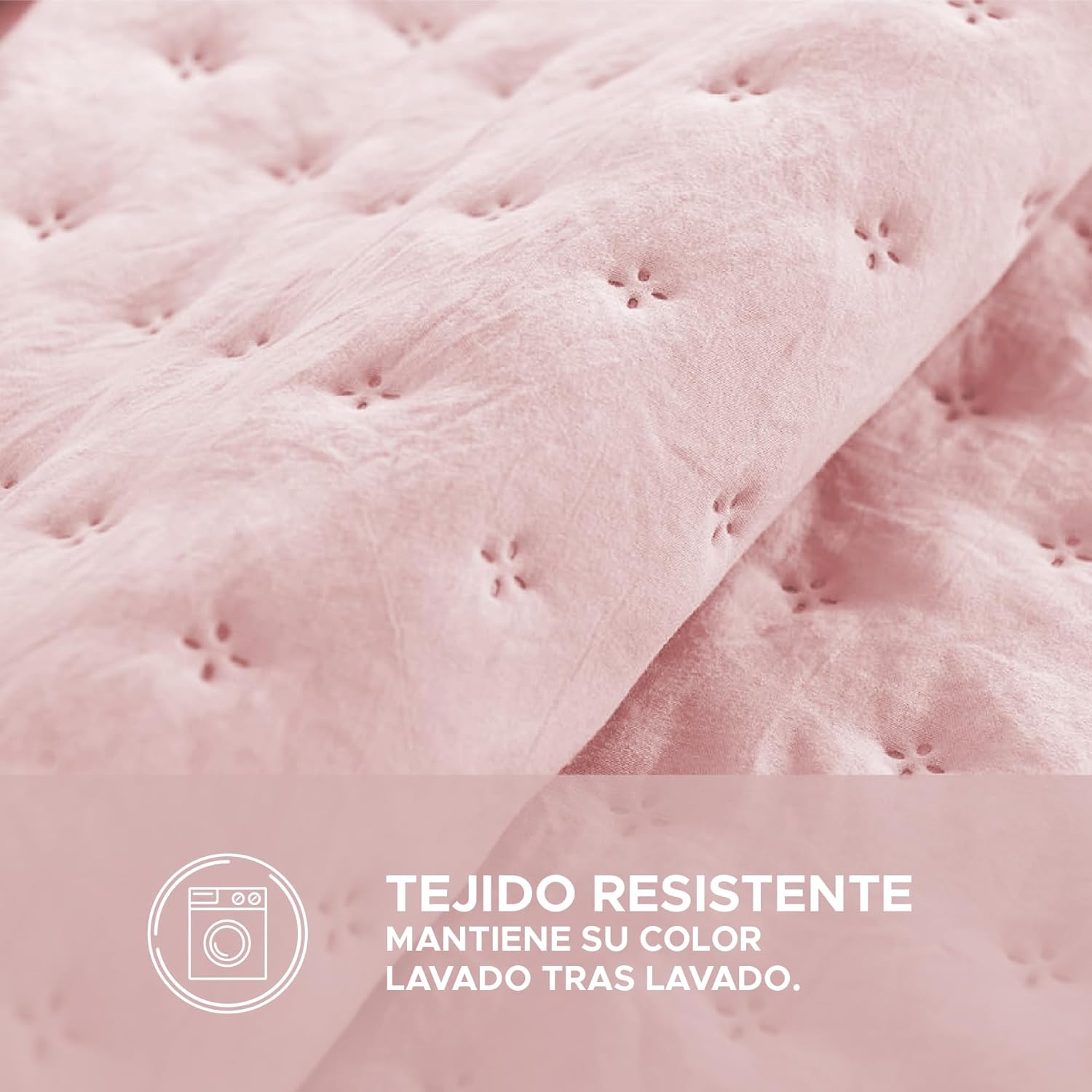 Colcha con Volante Marina Rosa – Elegancia y frescura para tu dormitorio 2 Colcha con Volante Marina Rosa – Elegancia y frescura para tu dormitorio - Imagen 2