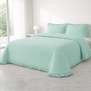 Colcha con Volante Marina aqua