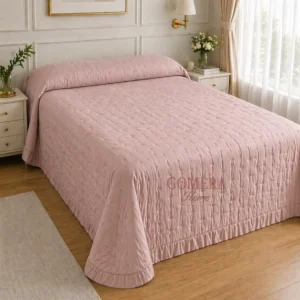 colcha con volante Atenas rosa