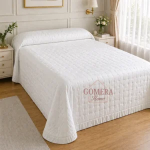 colcha con volante Atenas blanca