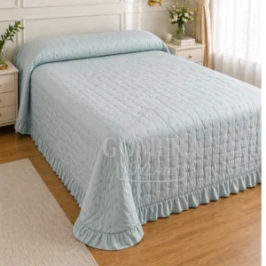 colcha con volante Atenas aqua