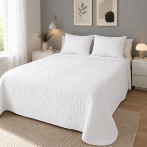 Colcha Atenea Blanca con tufting