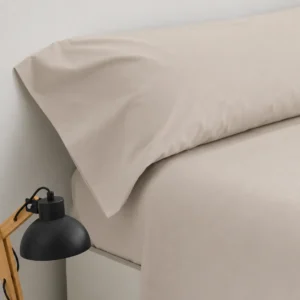 Sábanas Lisas de Microfibra Beige