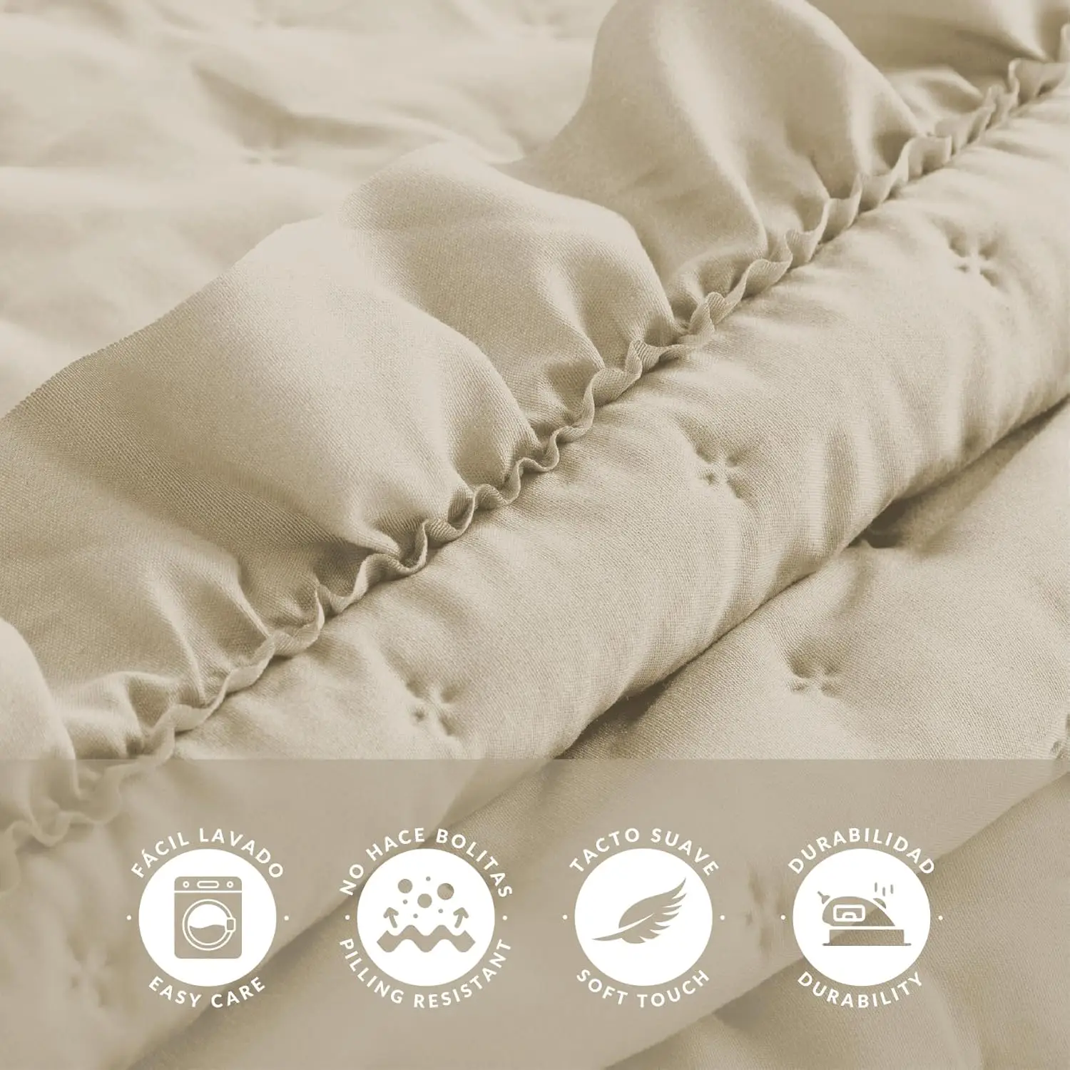 Colcha con Volante Marina Lino – Elegancia y frescura para tu dormitorio 5 Colcha con Volante Marina Lino – Elegancia y frescura para tu dormitorio - Imagen 5