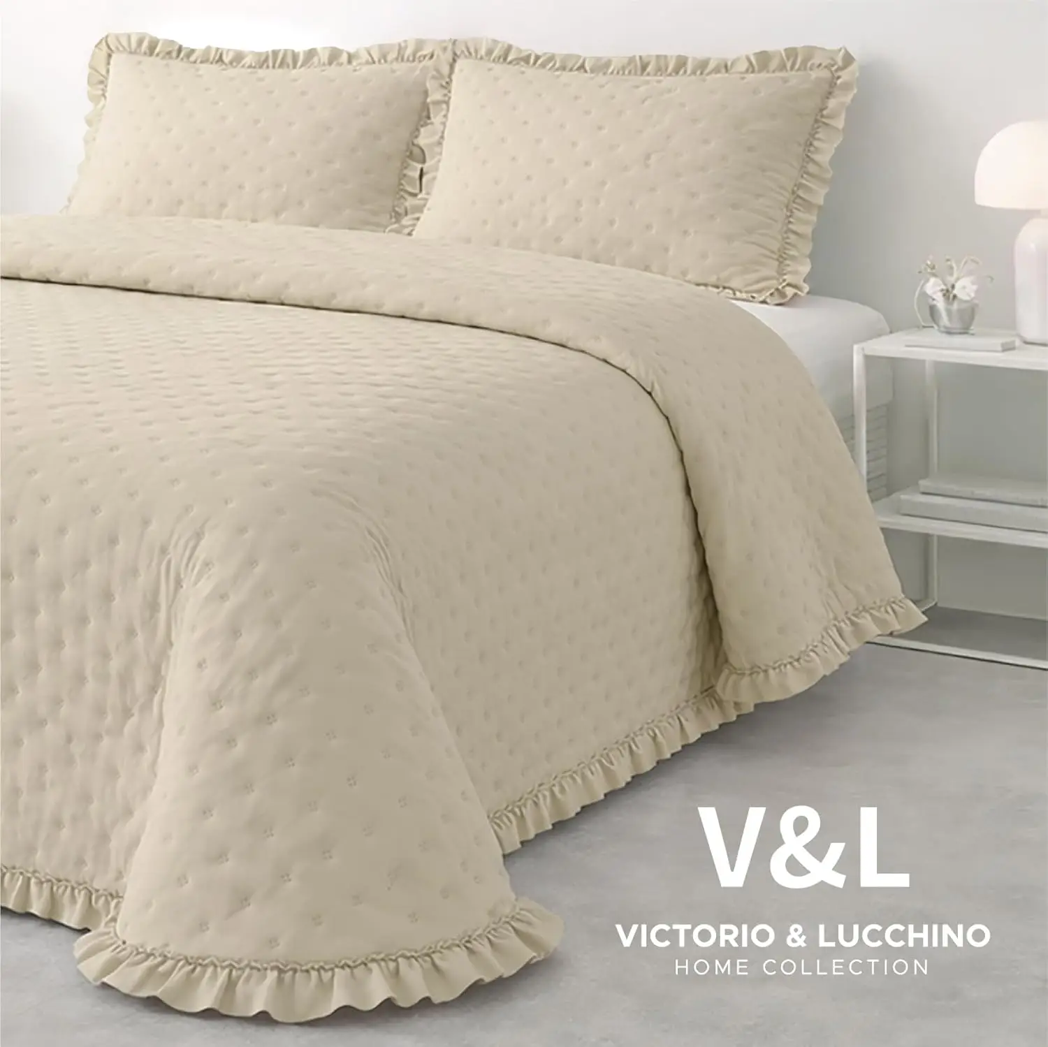 Colcha con Volante Marina Lino – Elegancia y frescura para tu dormitorio 3 Colcha con Volante Marina Lino – Elegancia y frescura para tu dormitorio - Imagen 3